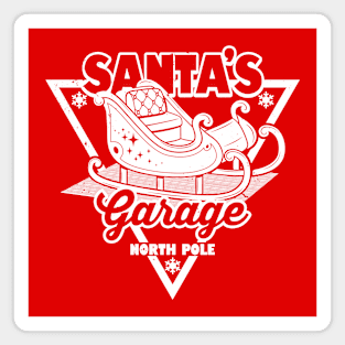 Santa's Garage Retro Vintage Santa Claus Christmas Magnet